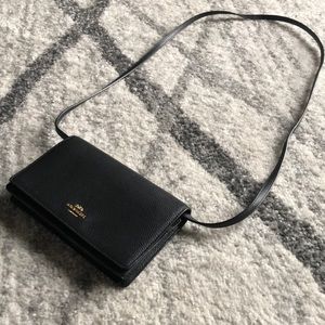 Coach Foldover Crossbody Clutch, Black
